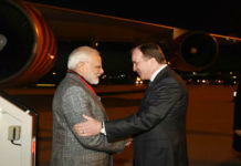 स्वीडिश प्रधानमंत्री ने हिंदी में किया पीएम मोदी का स्वागत modi in swidan