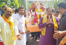 गणपति बप्पा मोरया के नारों से गूंज उठा फरीदाबाद cabinet minister vipul goel,