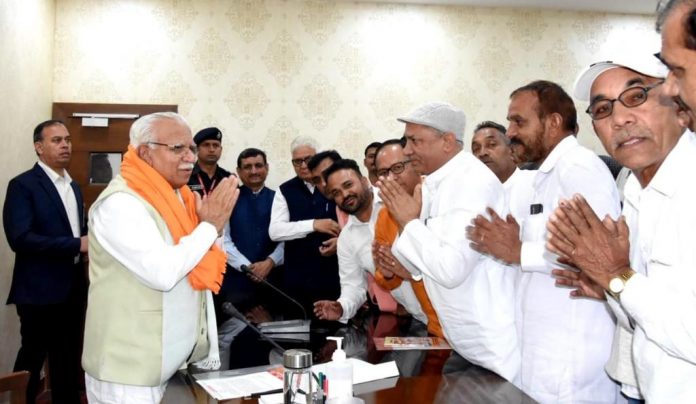 yogi tejpal singh meets cm manohar lal